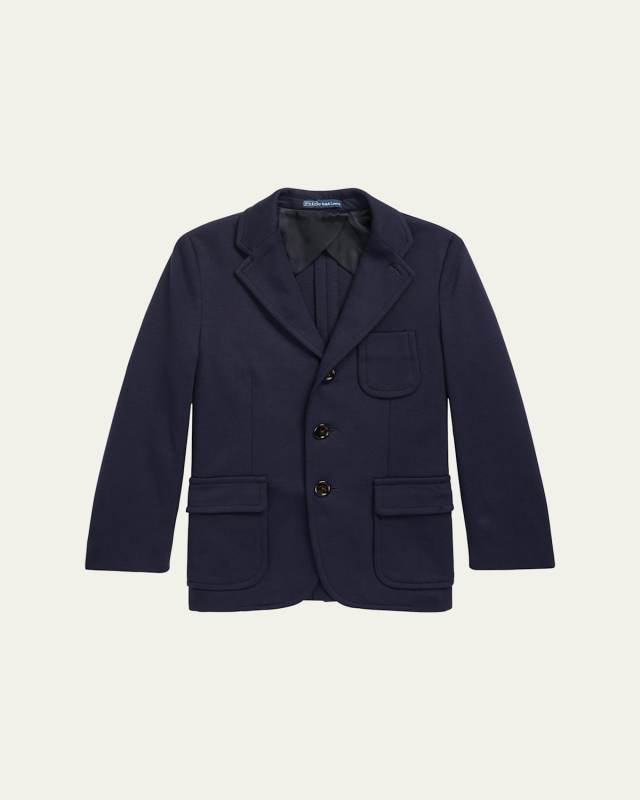 Boy's Tailored Interlock Sport Coat, Size 4-7